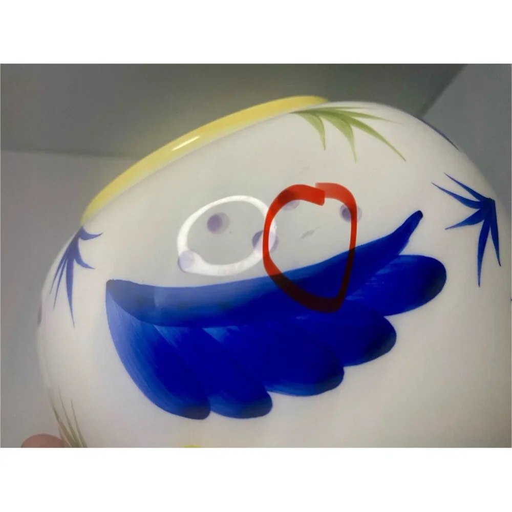 Designer Vase Signed Susan Sargent Italian Folk Art Ceramic Bird‎ 9.5” Tall READ